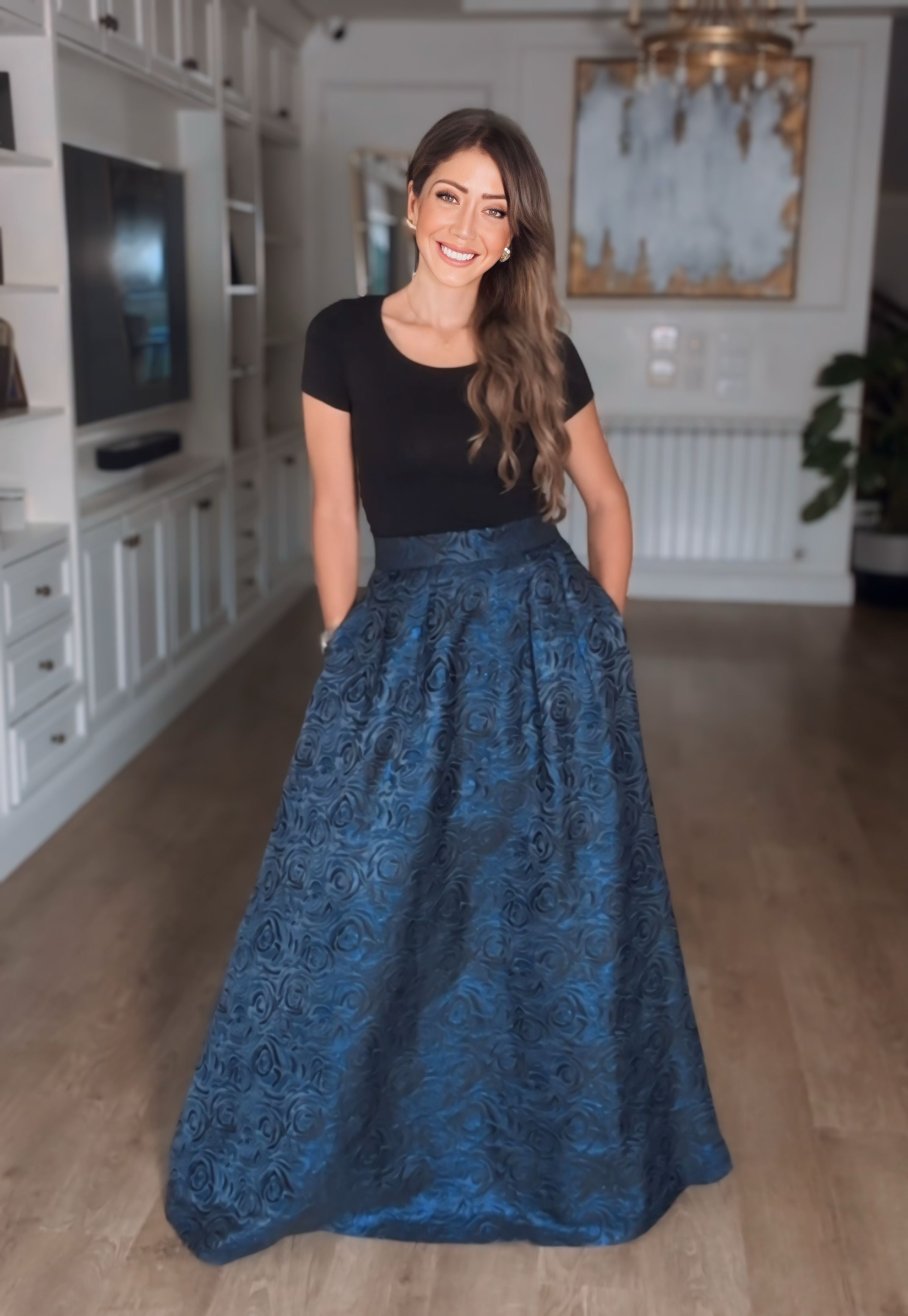 Royal Jacquard Maxi Skirt
