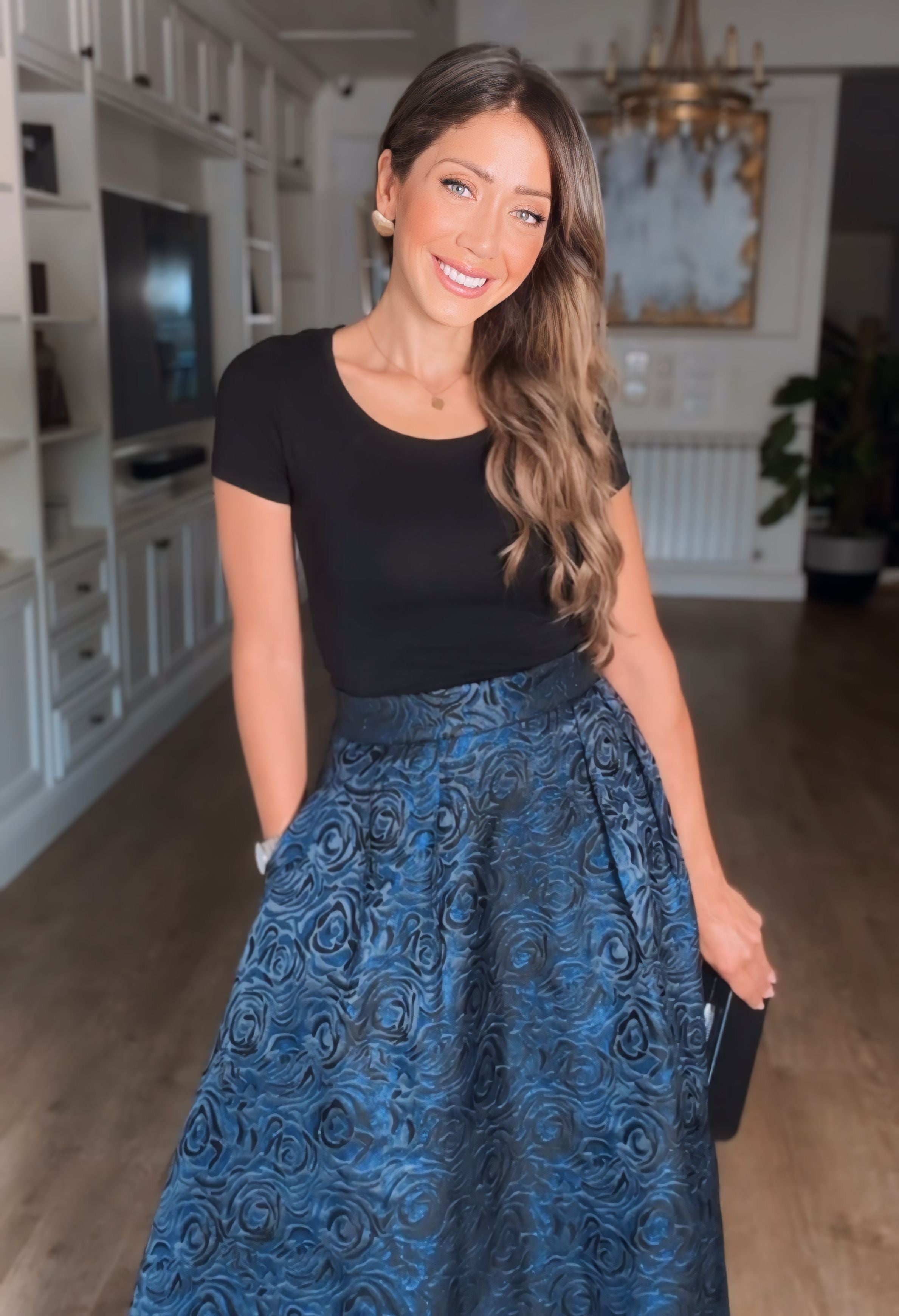Royal Jacquard Maxi Skirt