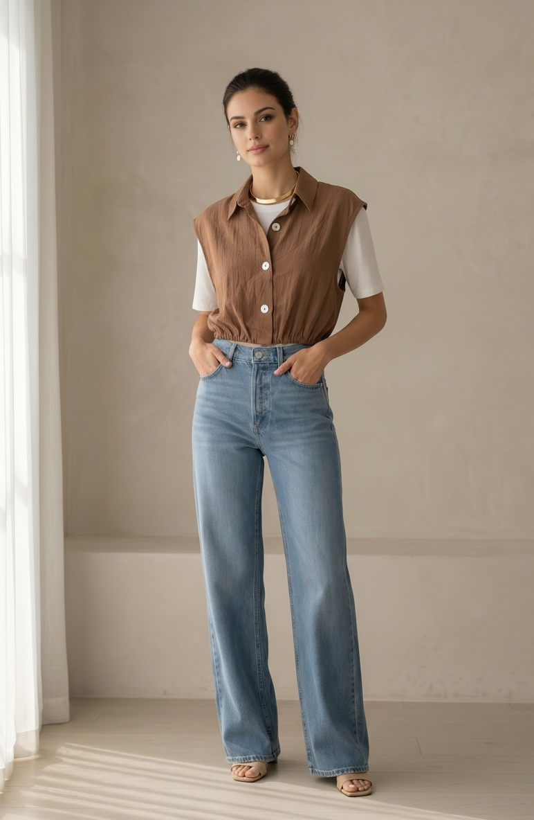 Sleeveless Volume Soft Shirt