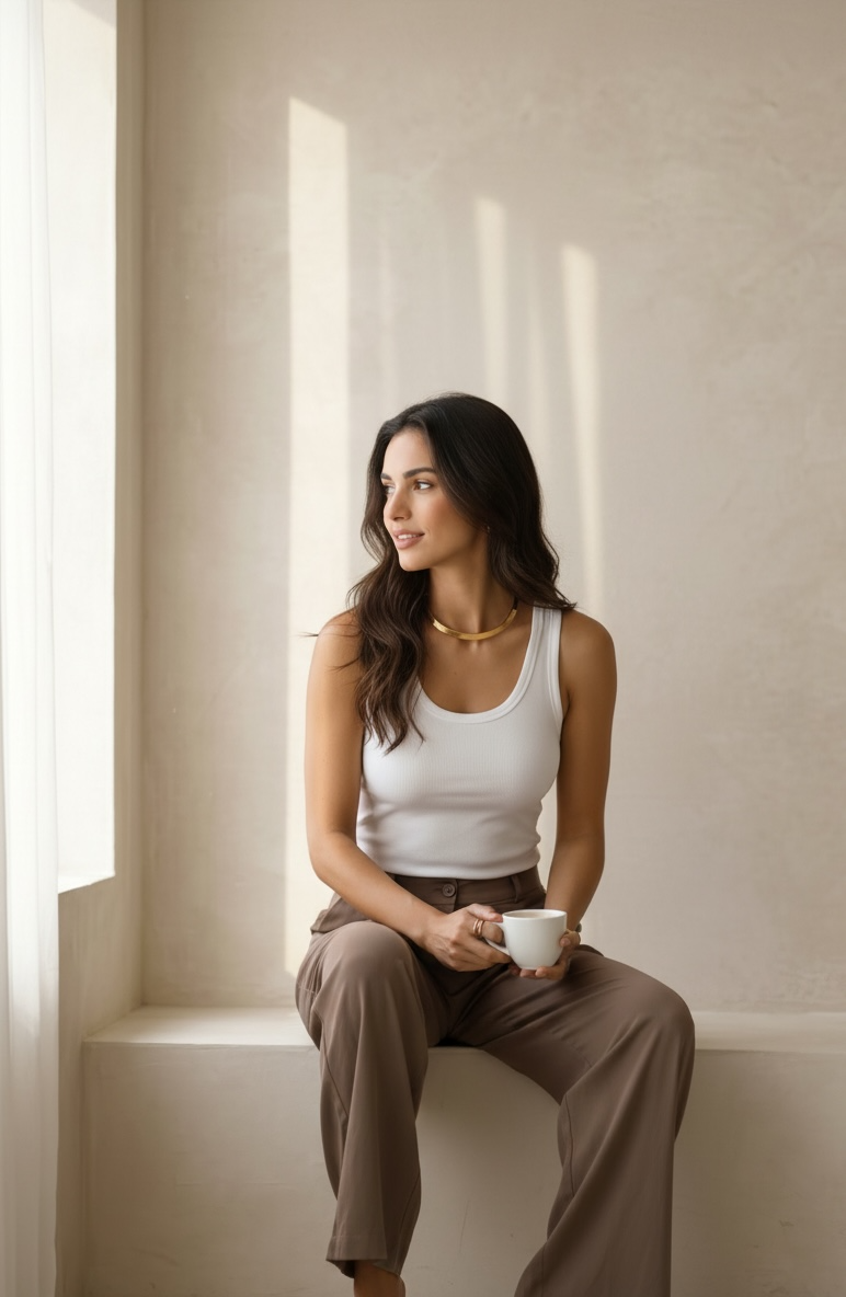 Peach Skin Wide Leg Pants