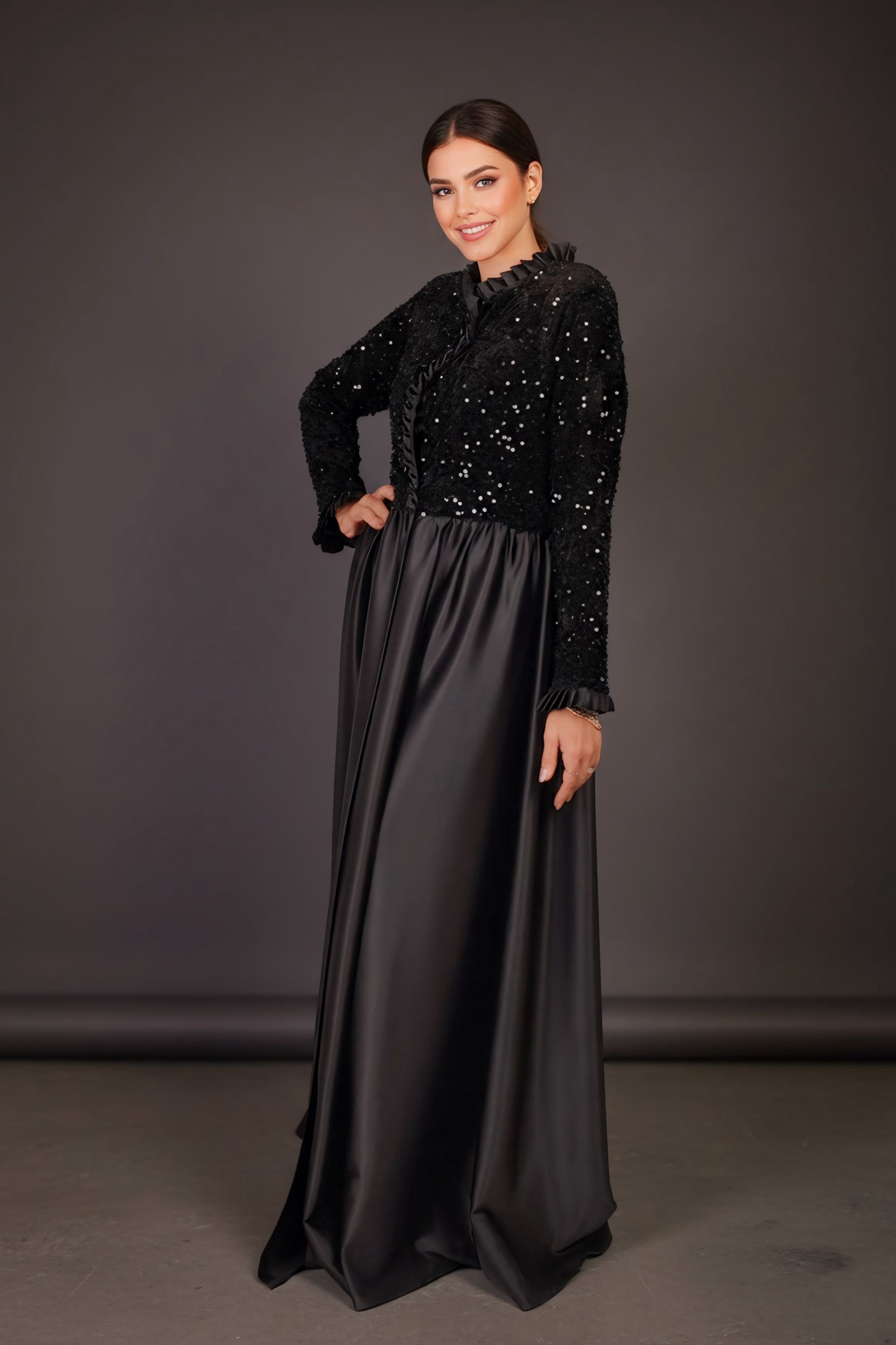 Royal Ruffle Abaya Dress