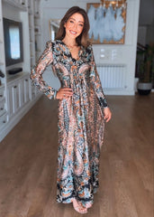 Printed Satin Dress