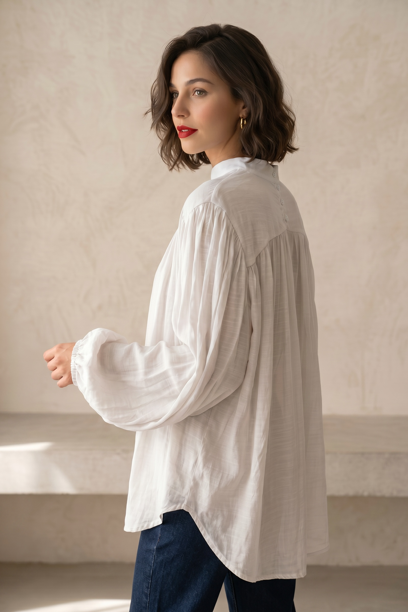 Boho Balloon Linen Shirt