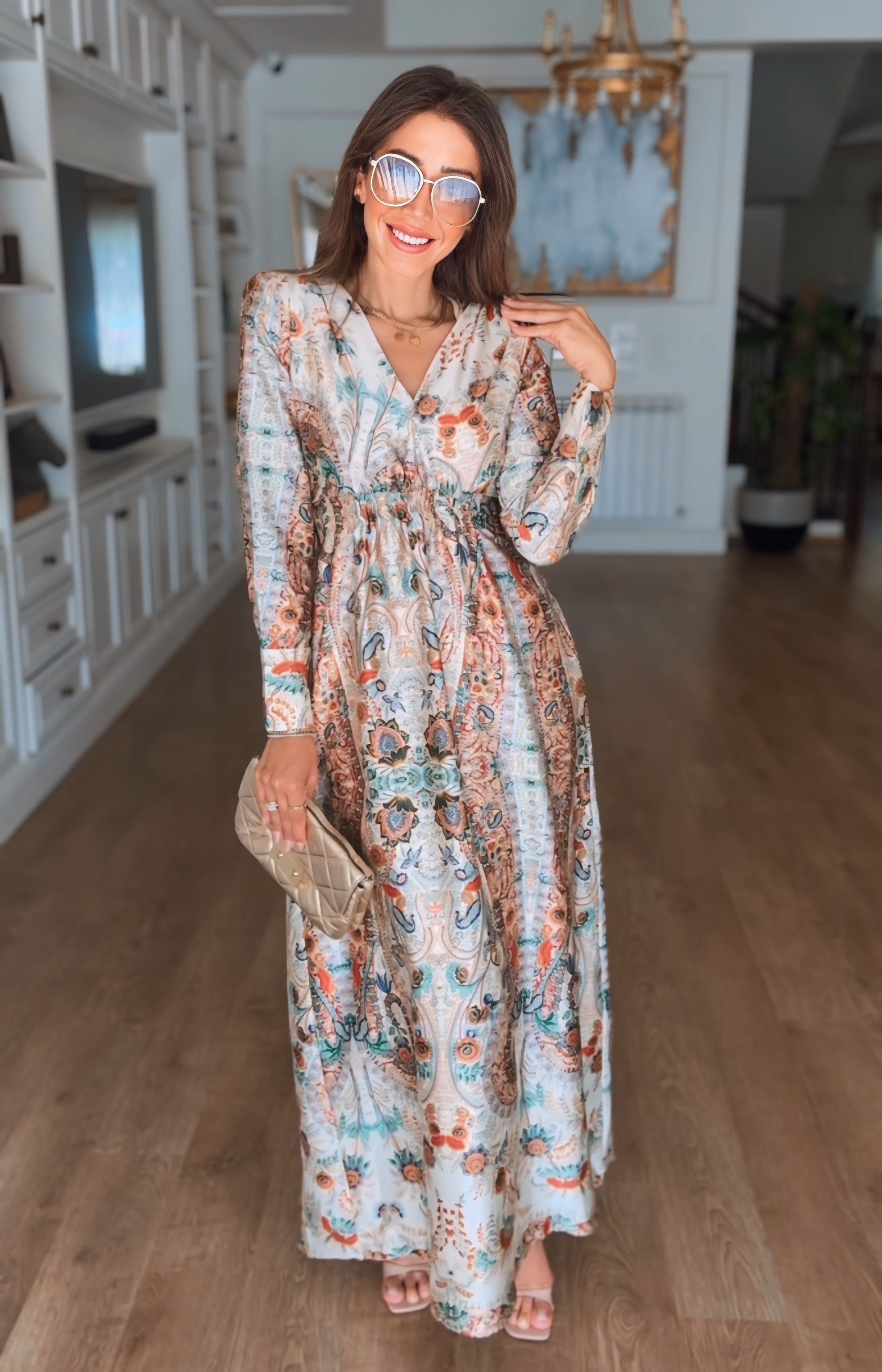 Printed Satin Dress