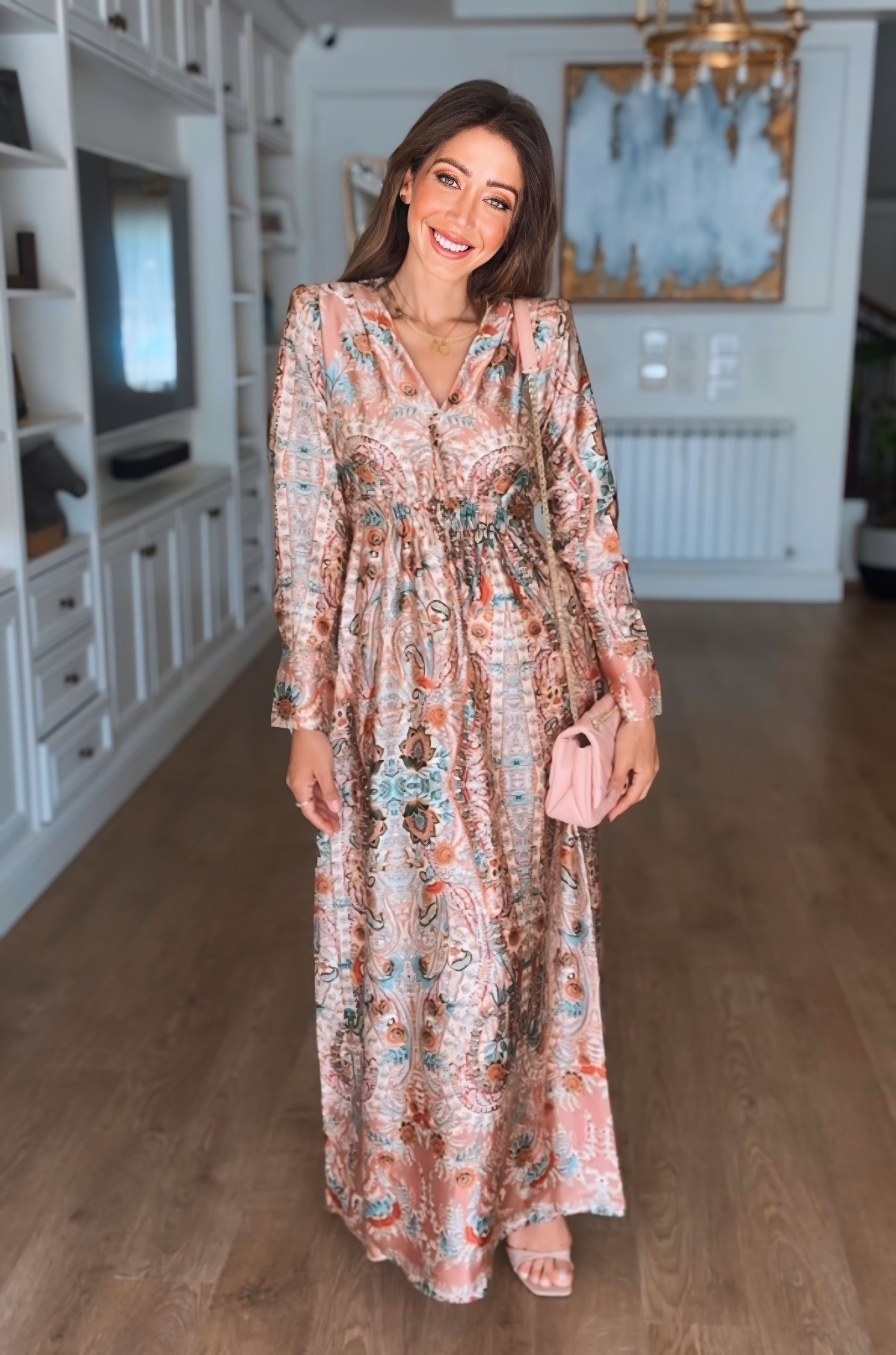 Printed Satin Dress