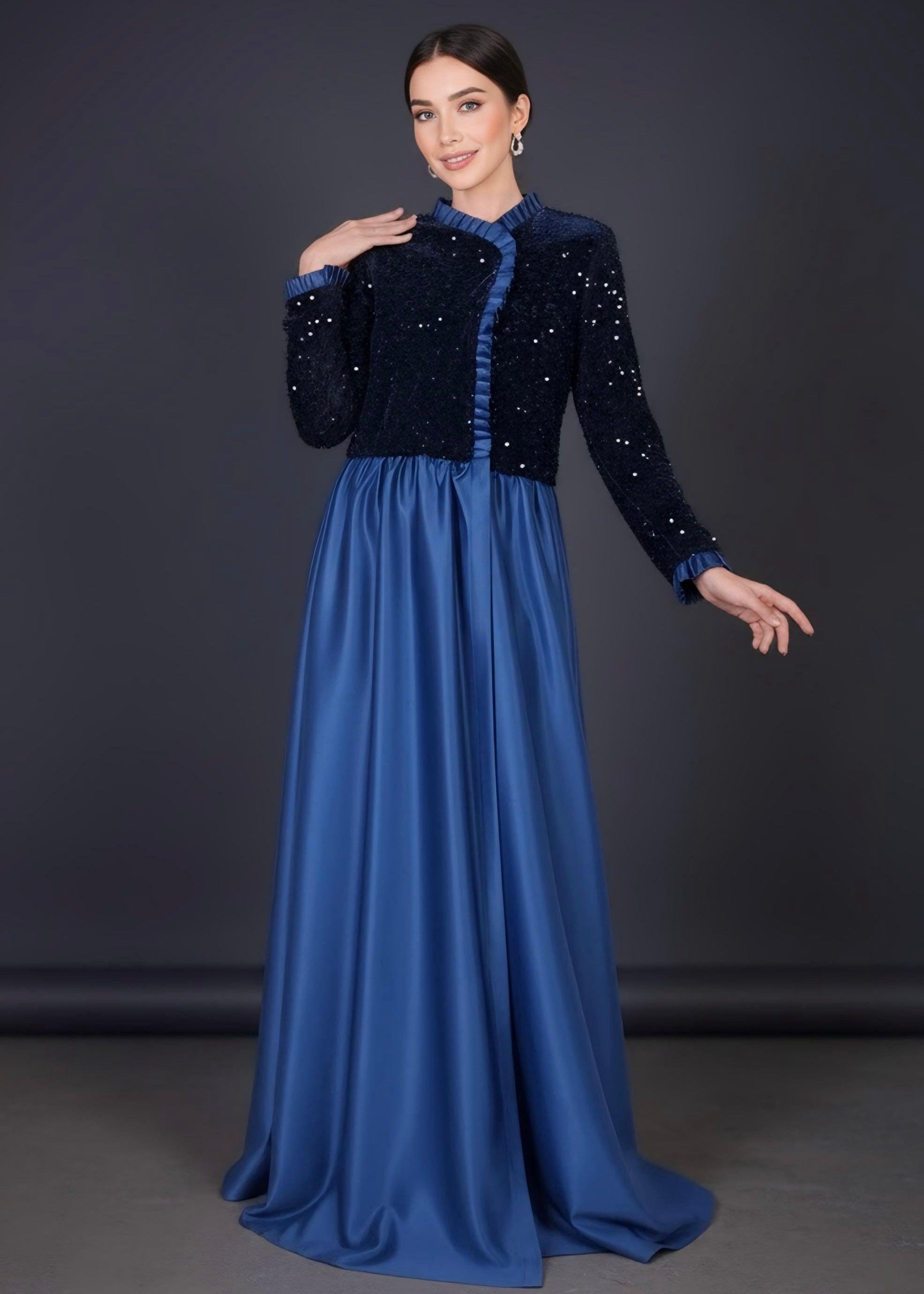 Royal Ruffle Abaya Dress
