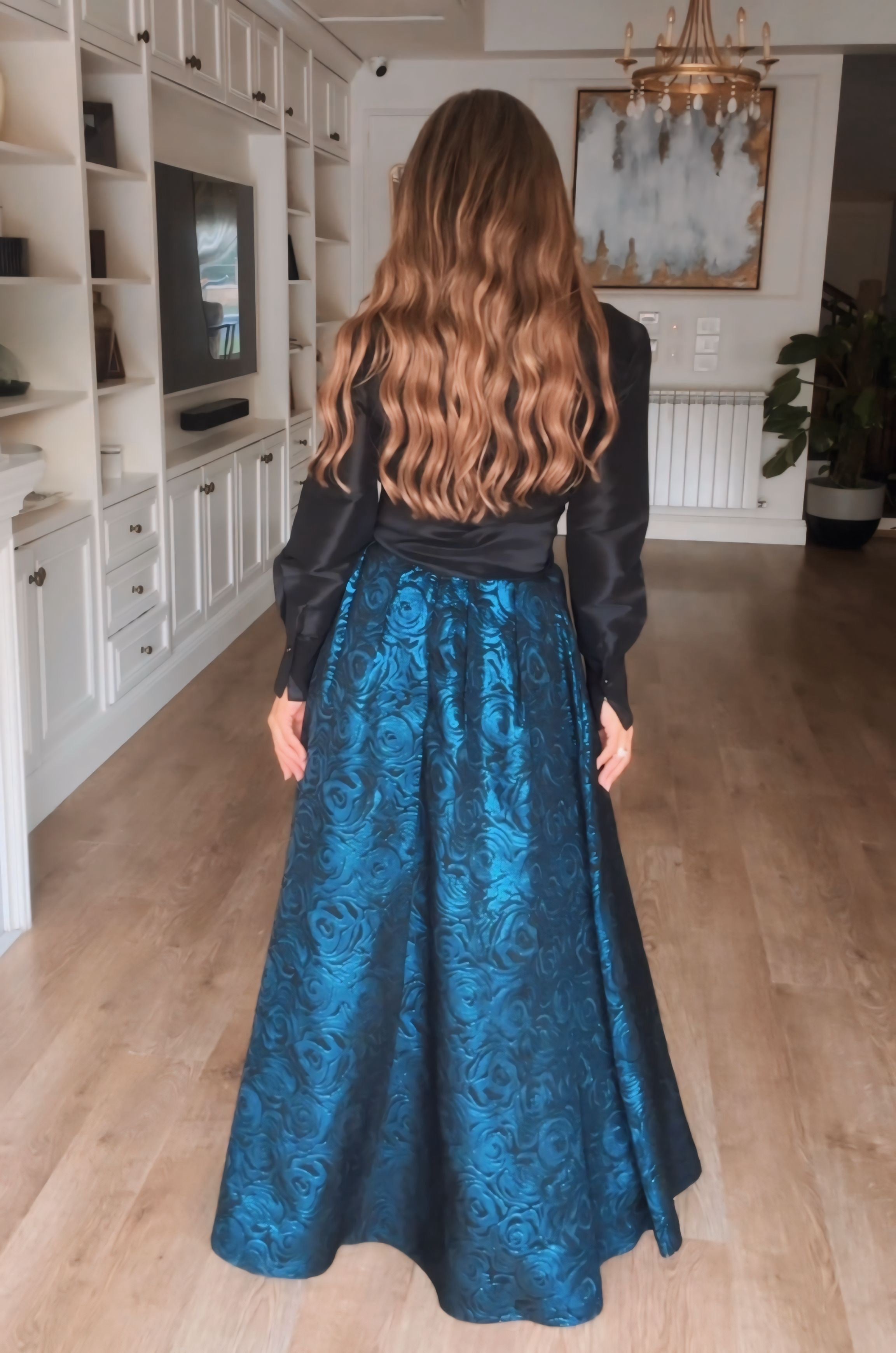 Royal Jacquard Maxi Skirt