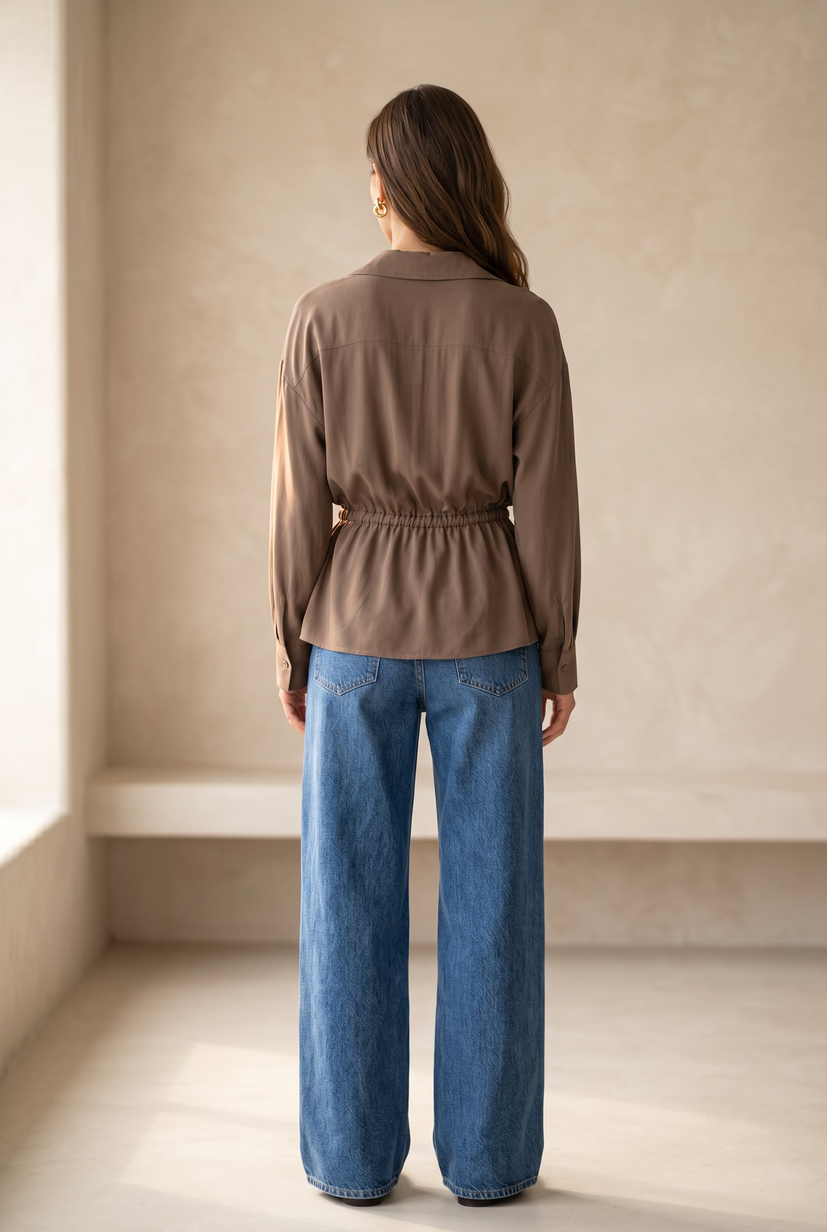 Peach Skin Wrap Shirt