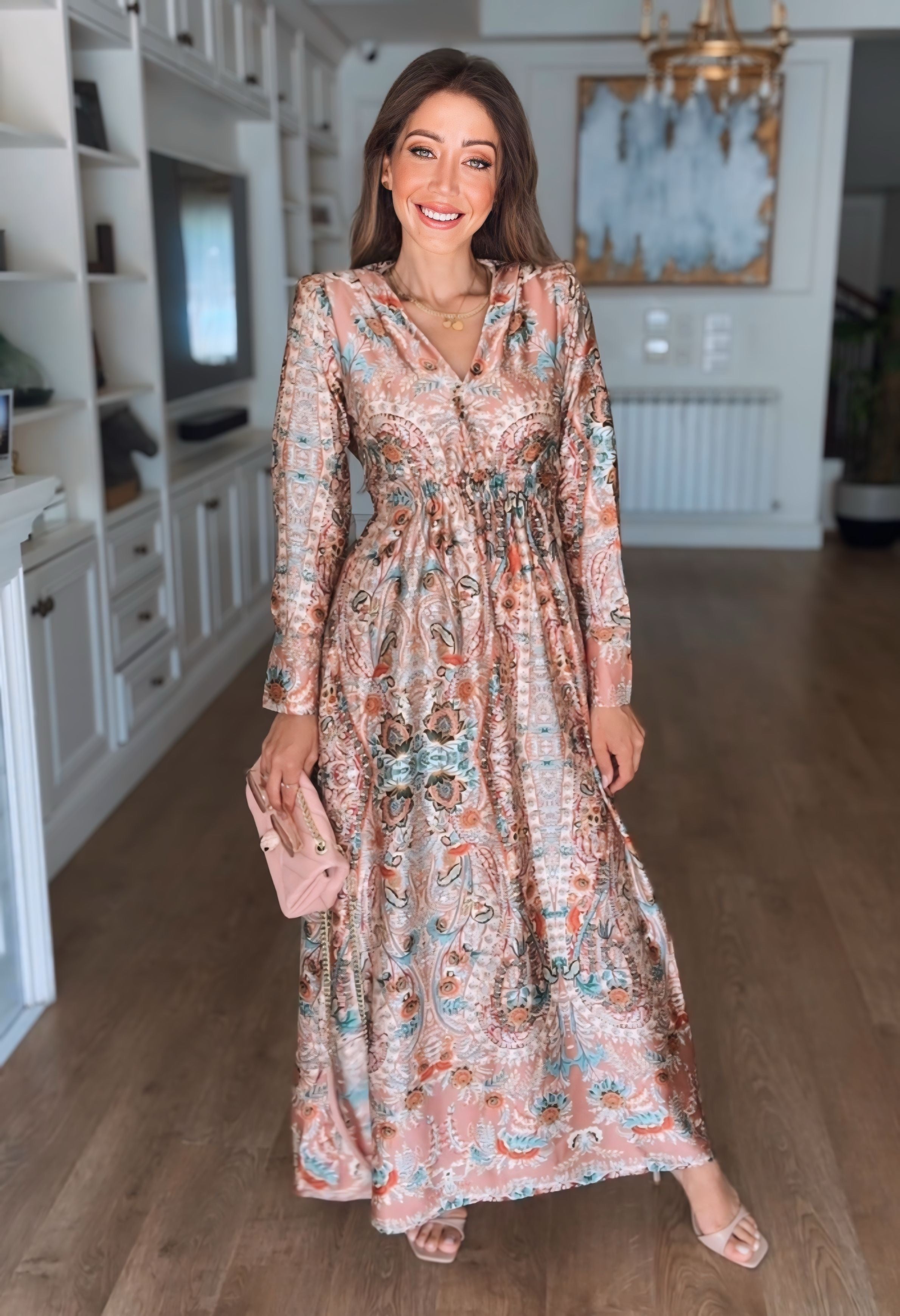Printed Satin Dress