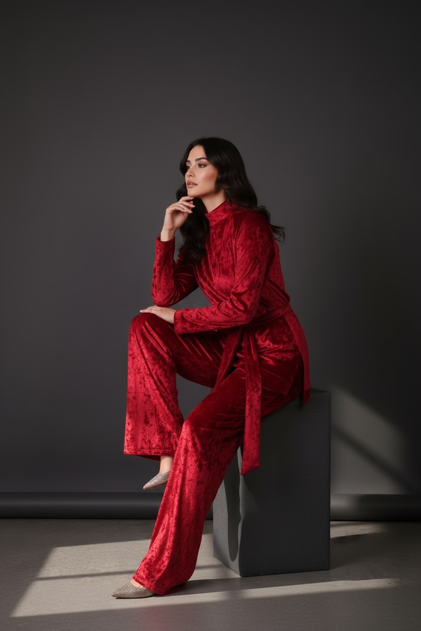 Fit & Flare Velvet Set