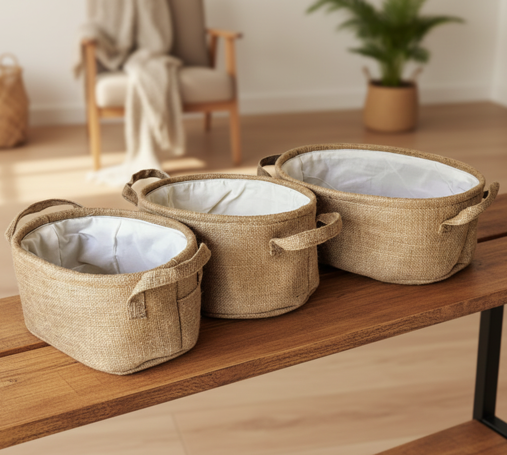 Jute Baskets - Set Of 3