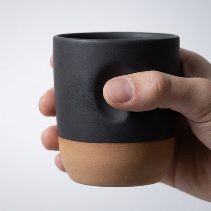 Mug With Thumb Dimple Holds