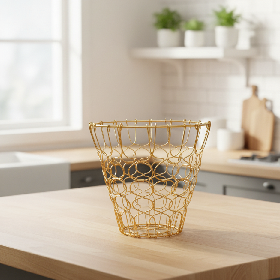 Multi-Shape Gold Wire Basket