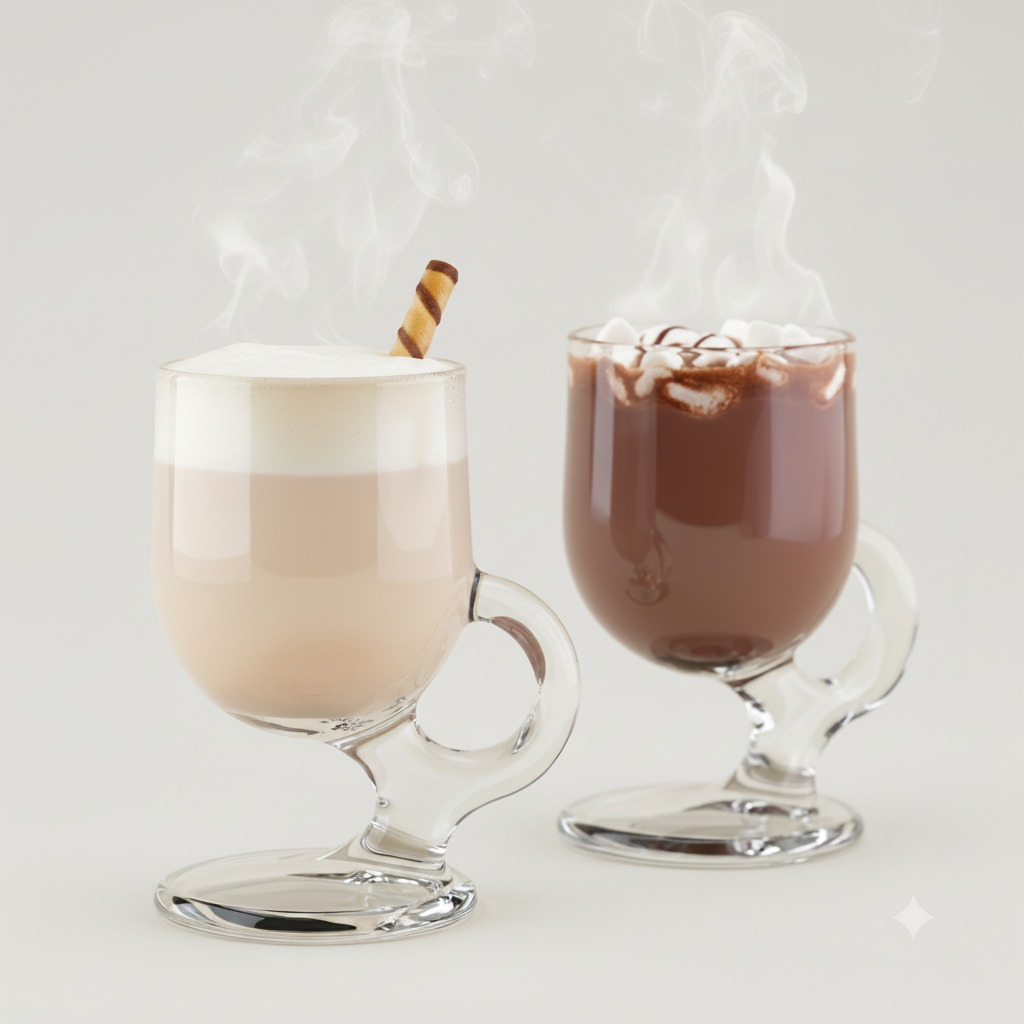 Glass Latte Mugs Set