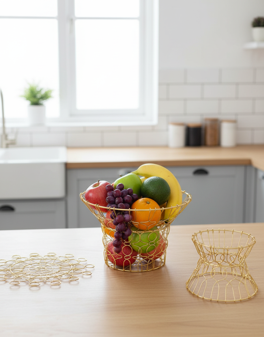 Multi-Shape Gold Wire Basket