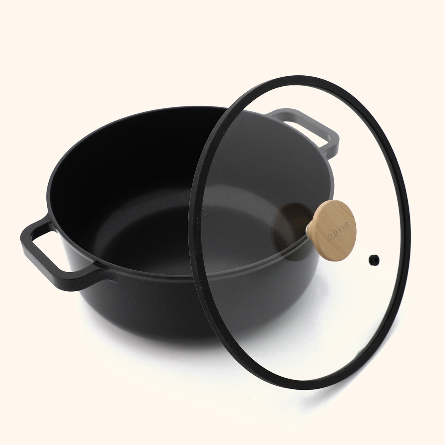 Alma Ceramic Pot  With Glass Lid