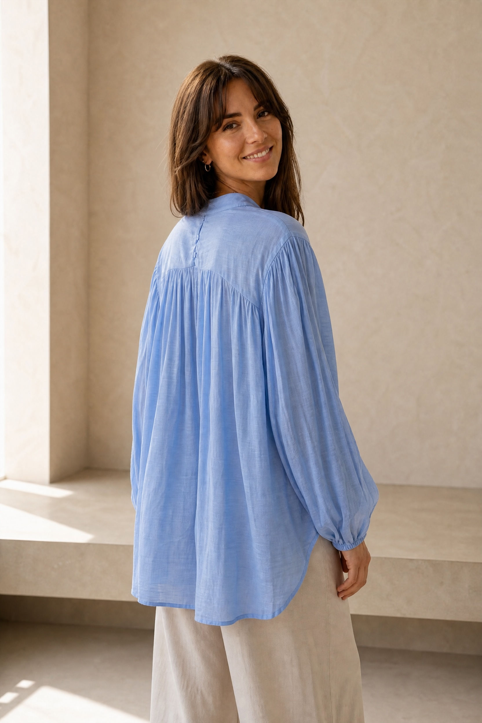 Boho Balloon Linen Shirt