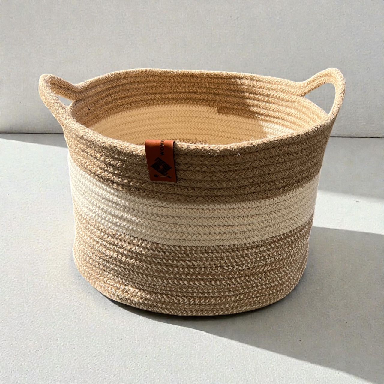 Handmade Woven Cotton laundry basket