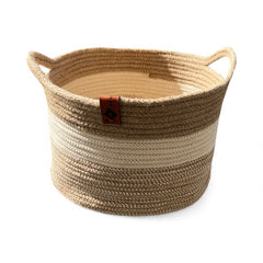 Handmade Woven Cotton laundry basket