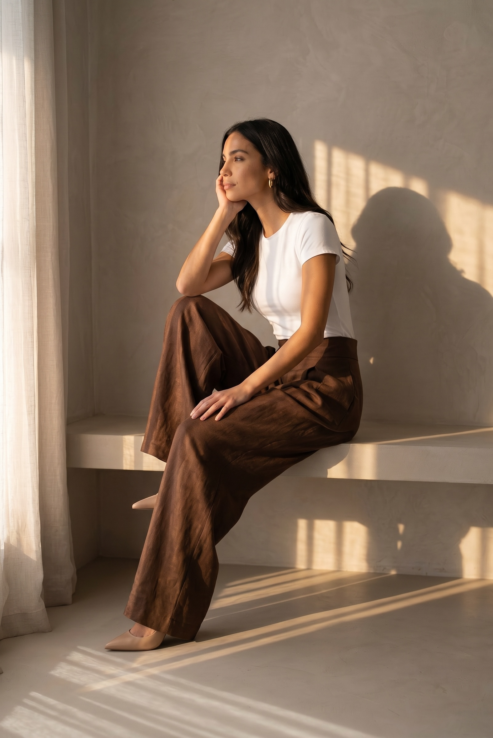 Pleated Wide Leg Pants