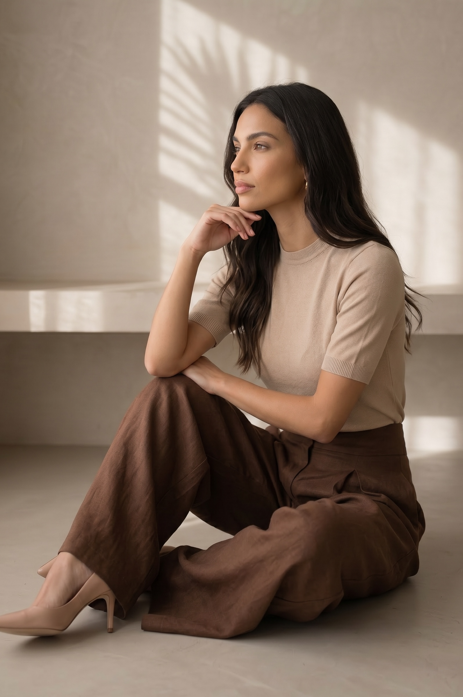 Pleated Wide Leg Pants