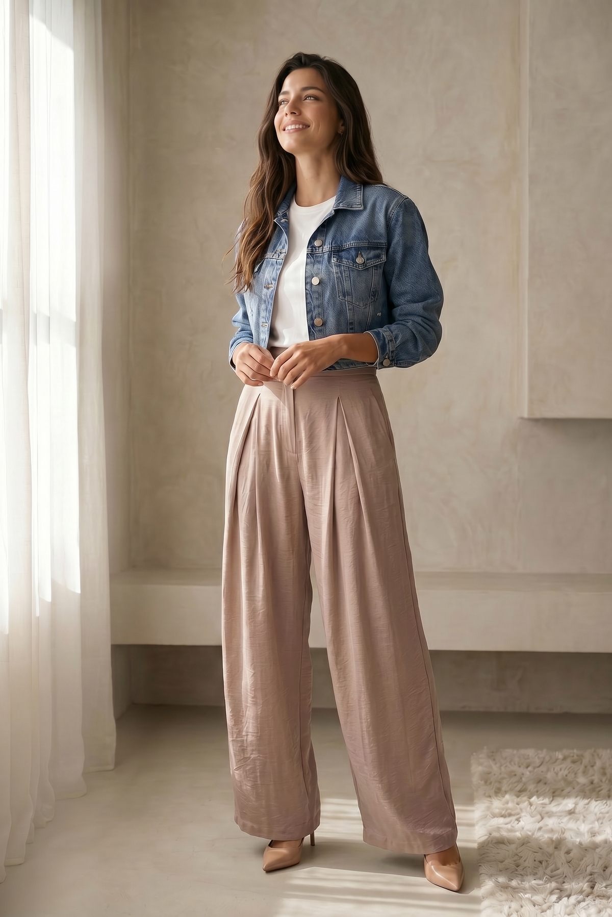 Pleated Wide Leg Pants