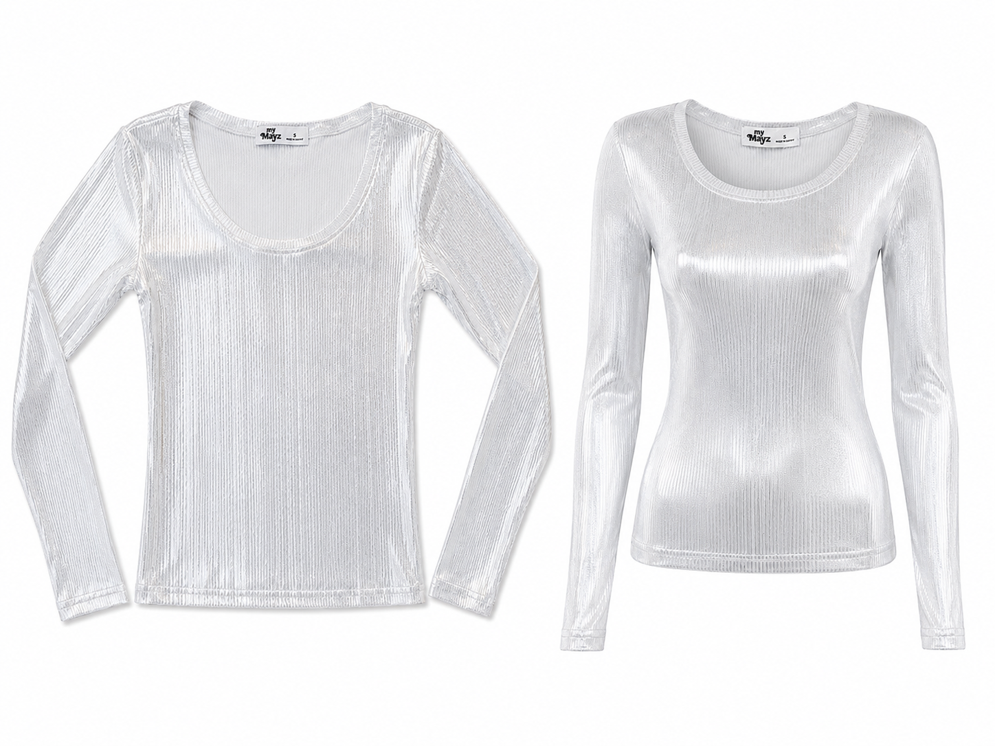 Metallic Long Sleeves Top