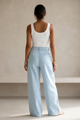 Soft Denim Wide Leg Pants