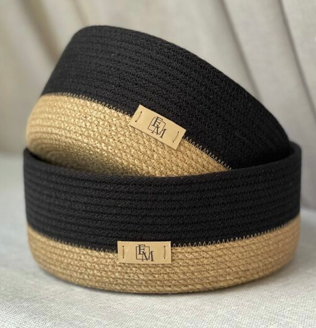 Organizer & Storage Jute basket Black/Beige