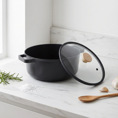 Alma Ceramic Pot  With Glass Lid