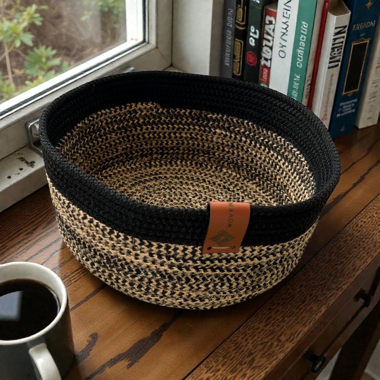 Handmade Woven Cotton round basket