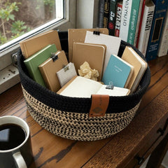 Handmade Woven Cotton round basket