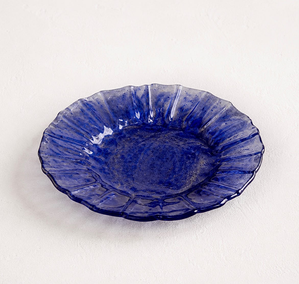 Handcrafted Glass Ripple Serving Dish