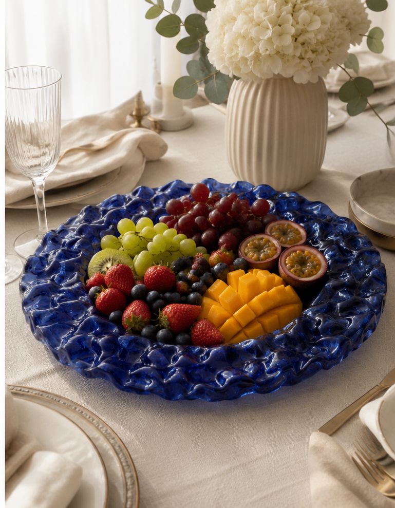 Handcrafted Glass Bubble serving Dish