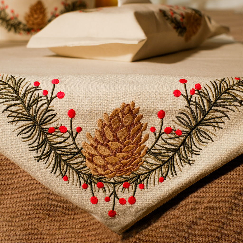 Pine Cone Blossom Table Runner