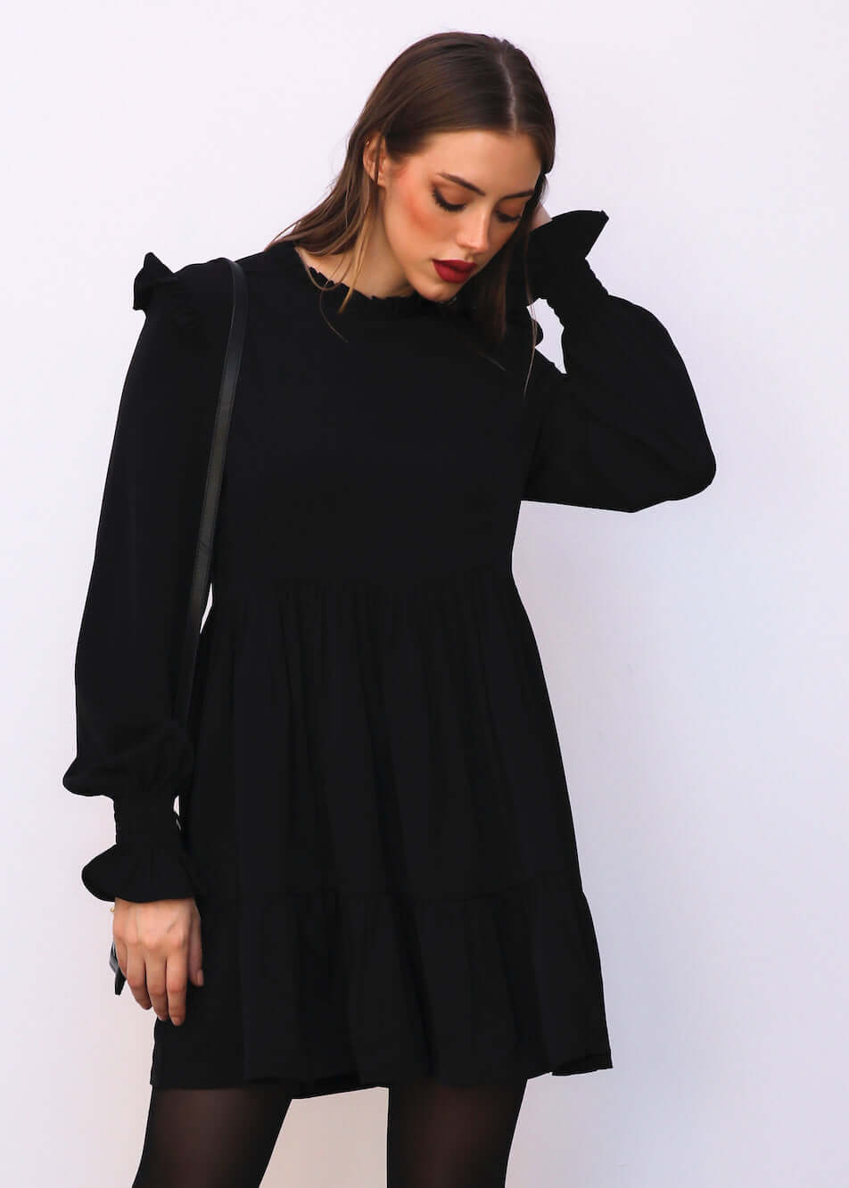 Ruffled Long Sleeves Dress