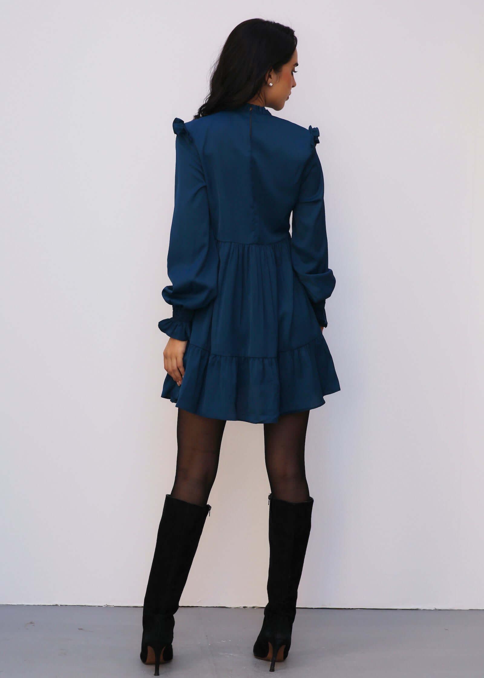 Ruffled Long Sleeves Dress