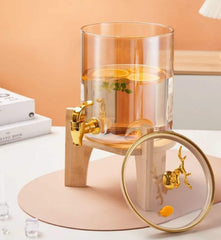 Modern Glass Water Dispenser with Deer Lid