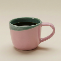 Color Block Glaze Pottery Mug