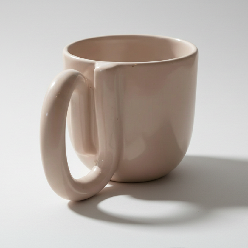 Coffee Mug With Swirl Design Handle