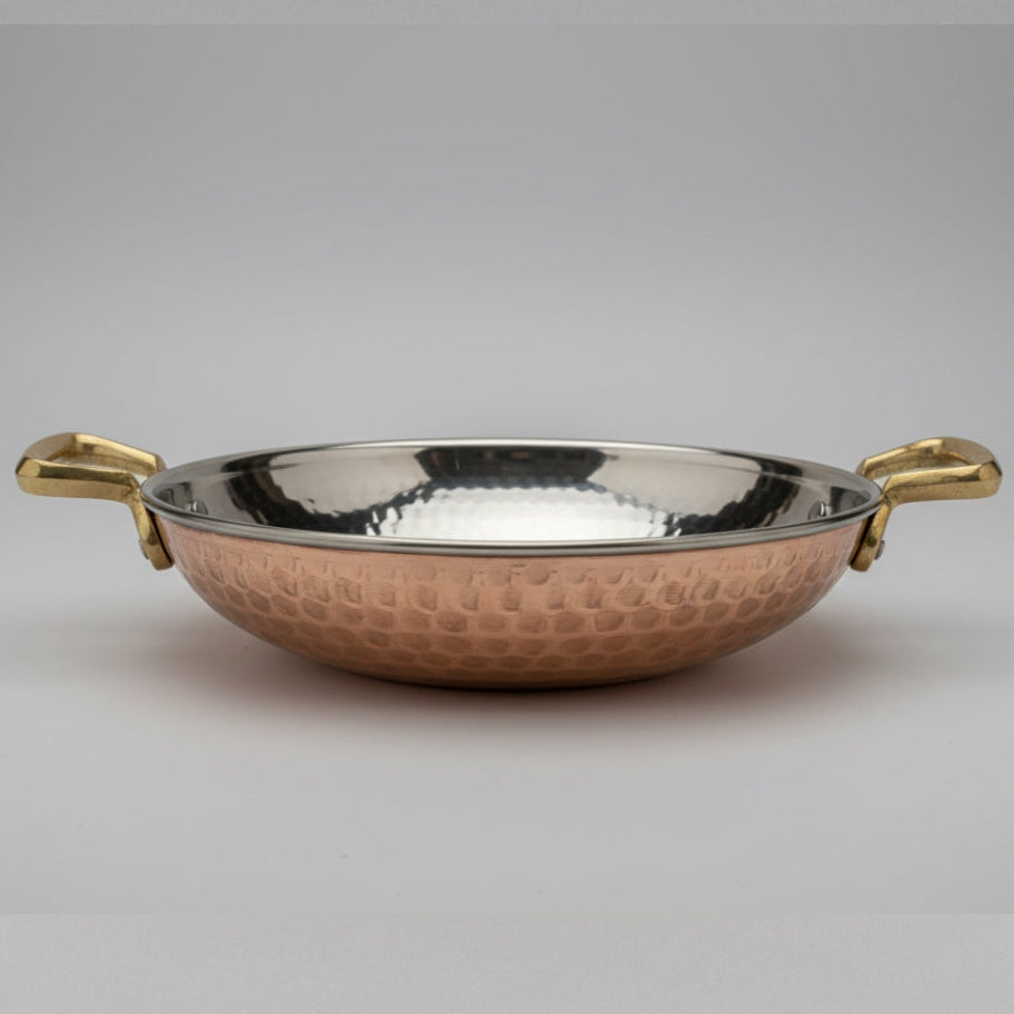 Handmade Hammered Copper Serving Bowl With Handle
