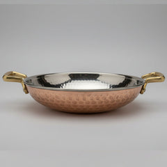 Handmade Hammered Copper Serving Bowl With Handle