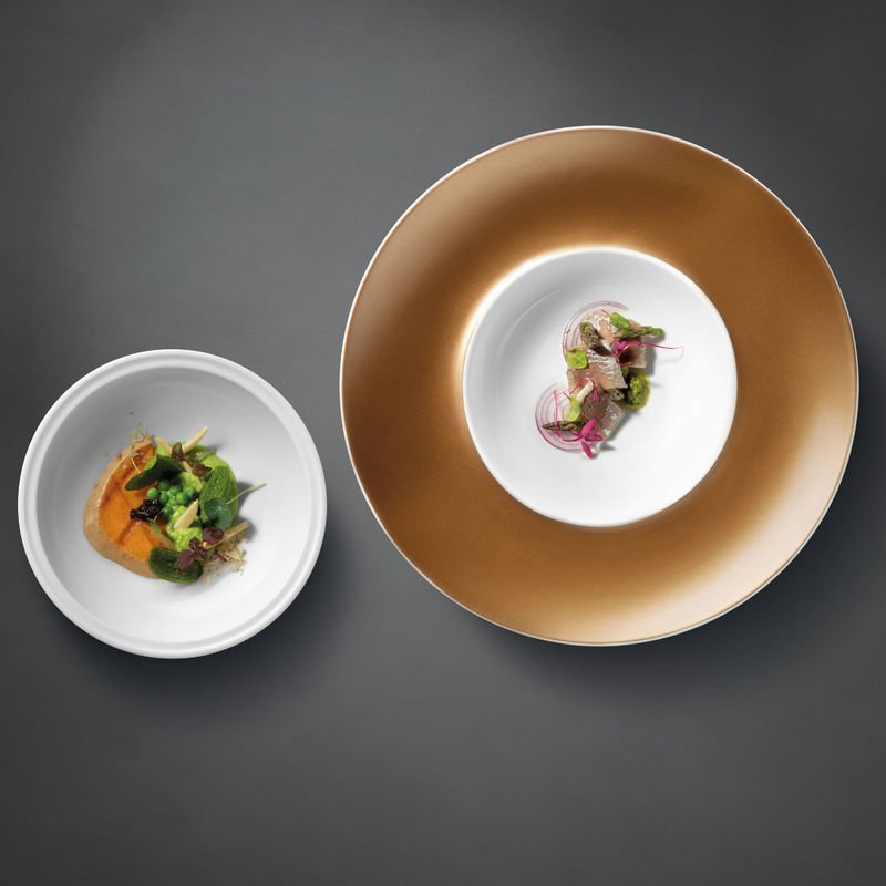 Deep Presentation Plate And Bowl White